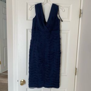 NWT Tadashi navy tiered cocktail dress